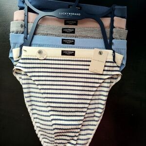 Lucky Brand NWT High Waist Briefs - 5-Pack - Size Large - Soft Ribbed